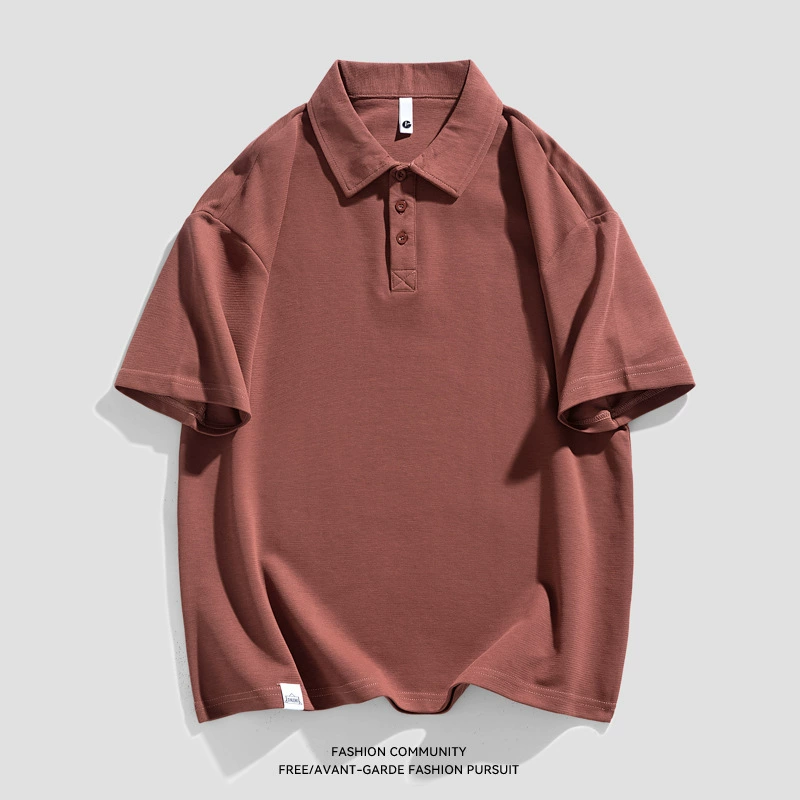 鲲海鹏云 Summer polo, shirt, solid T-shirt for work, with short sleeve