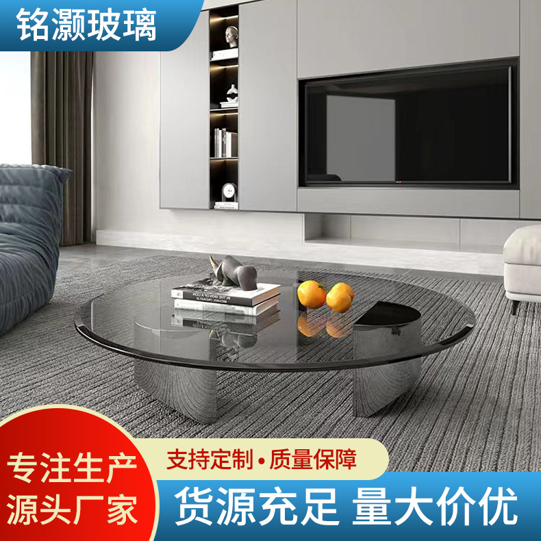 厂家批量生产8-12MM灰色钢化玻璃  茶几异形装饰12mm透明钢化玻璃