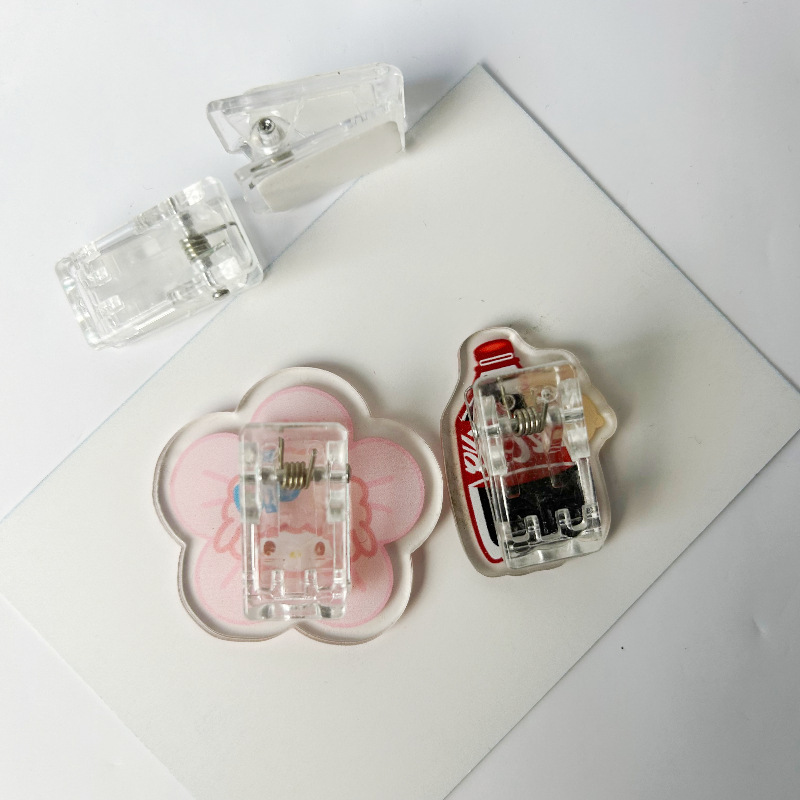 厳選されたプラスチック製の大きな透明 PP クリップ両面接着剤付き DIY ブッククリップノートクリップフォルダー学生収納クリップ|undefined