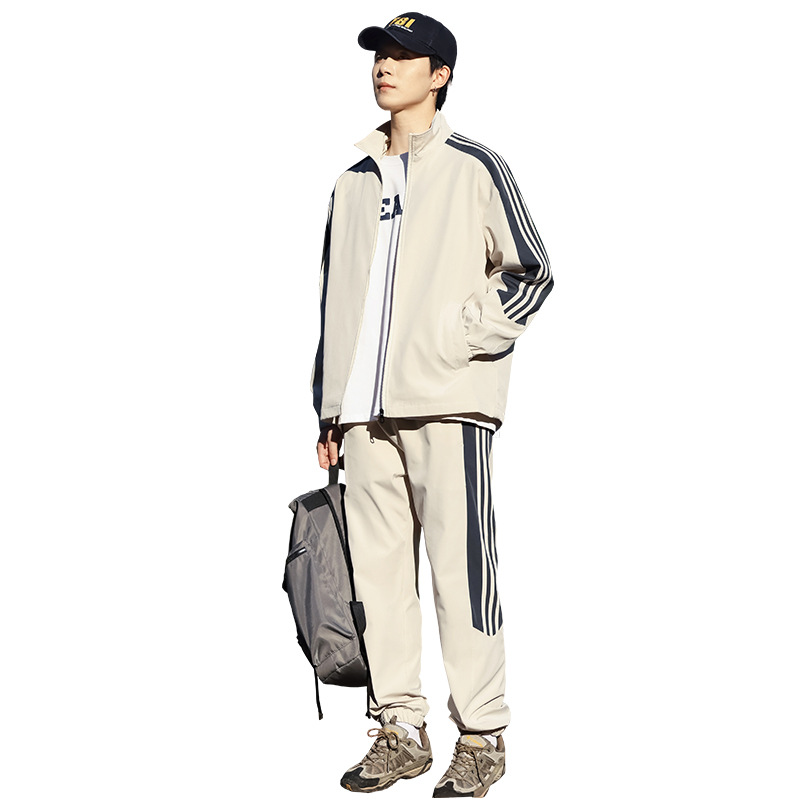 2025 primavera y otoño juego deportivo chaqueta de cuello de pie juego de chaqueta de carga impermeable al aire libre