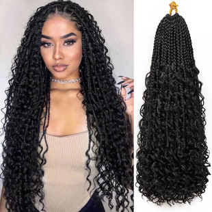 African Wig Three-Strand Braids Princess Box Braids Crochet Hair Crochet Hair Three-Strand Braids