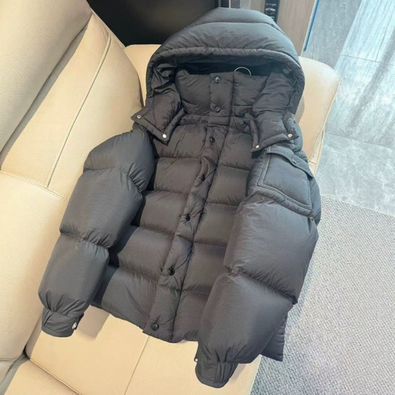 跨境M蒙口家哑光雾面磨砂哑光男女同款连帽羽绒服外套短款羽绒服|undefined