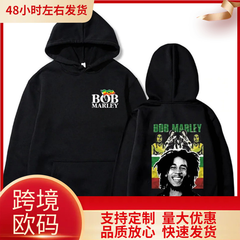Bob Marley Hoodie Harajuku Pullover Tops Men Women Sweatshirts Fans Gift
