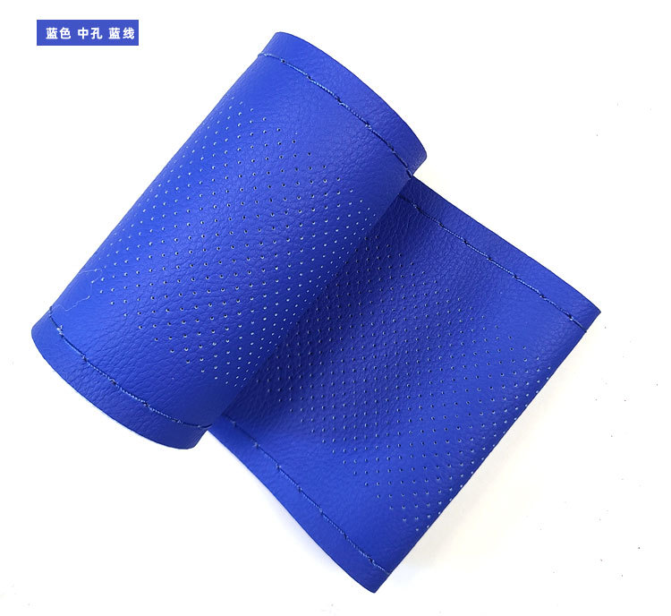 Neutral Middle Hole True Microfiber Leather Hand-Stitched Steering Wheel Cover Colorful Factory Direct Sales Supports Dropshipping Leather Car Handle Cover