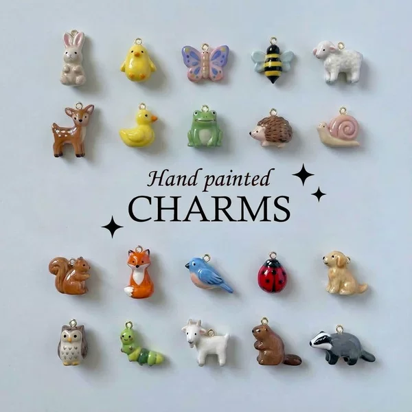 Popular Series from Independent Brands: Animal Kingdom Rabbit, Deer, Sheep, Squirrel Pendants, Vacuum Electroplated, Color-Preserving 18K Gold