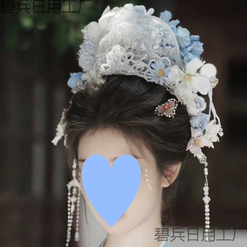 Аксессуары династии Хань, корона для волос, фея династии Сун, головной убор с 3D принтом, заколка для волос, корона в древнем стиле, фото, чернила, дождь, аксессуары для волос для женщин