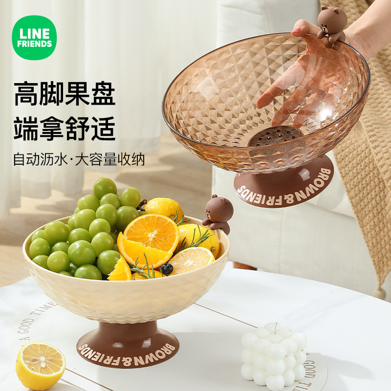 ヒグマリビングルームコーヒーテーブルプラスチックドライフルーツプレート高価値フルーツプレートライト高級排水高脚フルーツプレート|undefined