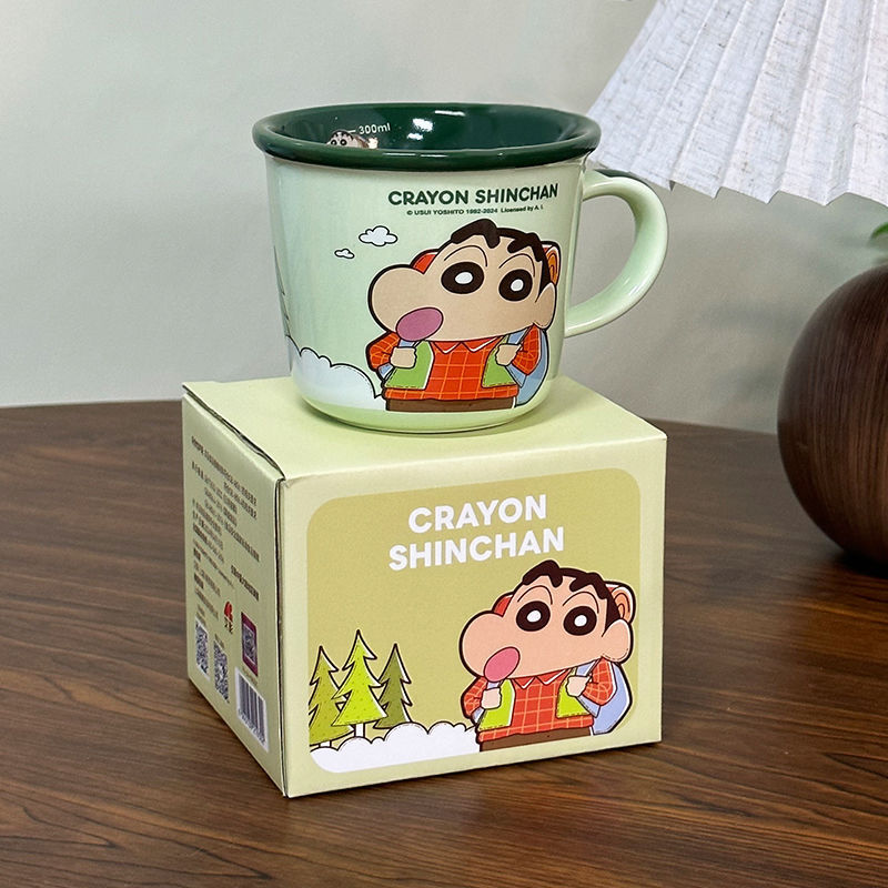 かわいい陶器製マグカップ、目盛り付き、クレヨンしんちゃん、子供用、カップル用、朝食カップ、誕生日プレゼント|undefined