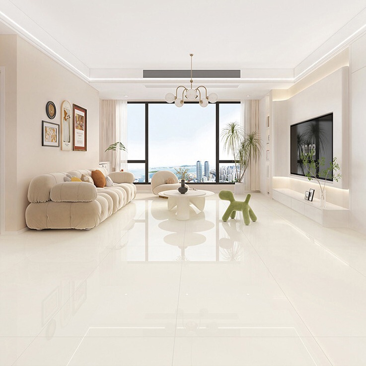 Cream yellow bright marble tiles 600x 1200 living room bedroom floor tiles non-slip floor tiles Guangdong tiles