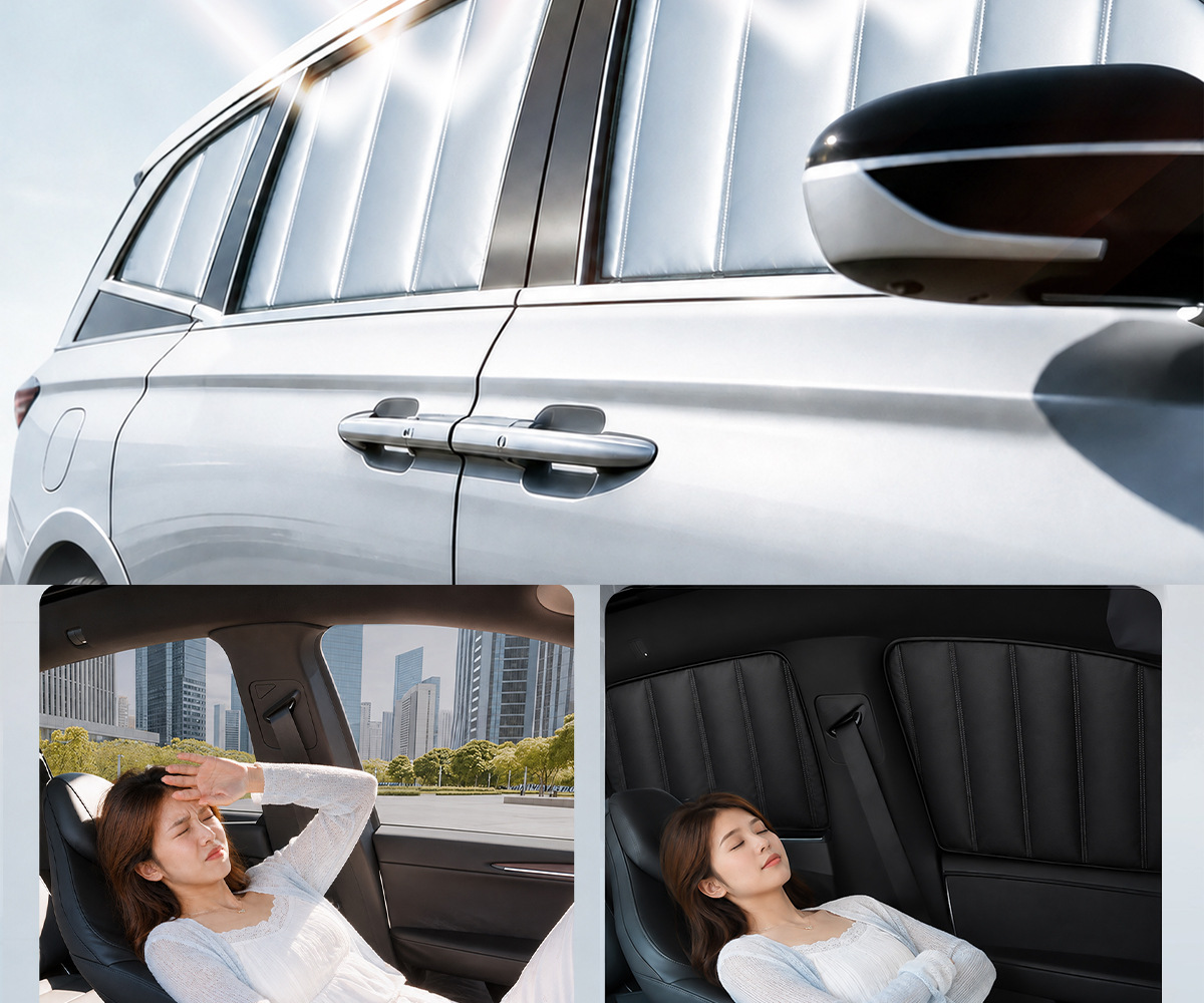 Custom-made thickened soft panel foldable privacy and heat-insulating side window sunshade for cars, car front sunshade