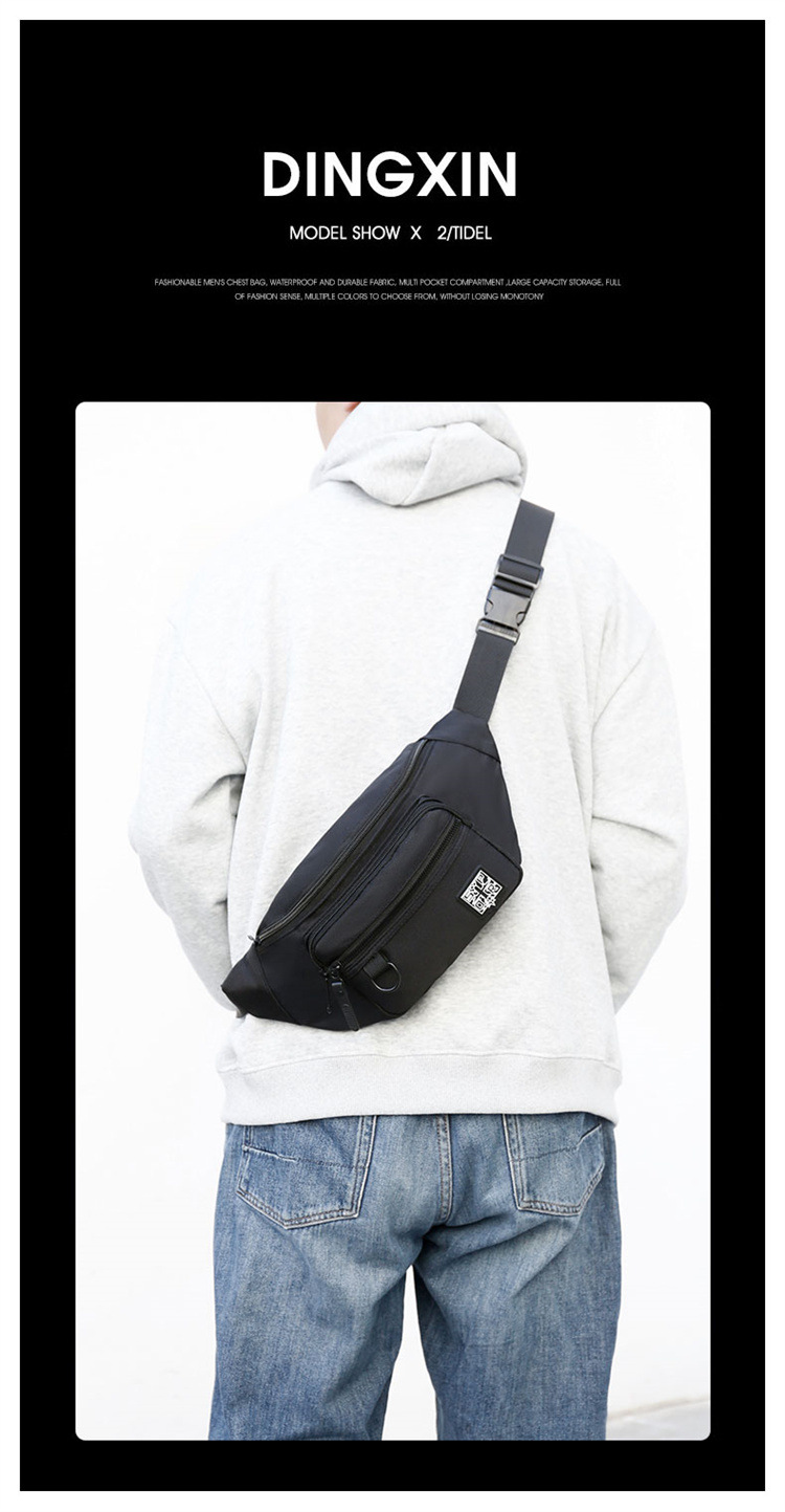 Men's Instagram trendy small bag, Japanese simple crossbody bag, men's backpack, trendy waist bag, single-shoulder bag, nylon crossbody bag Item Picture