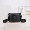 2021 new pattern Waist pack genuine leather fashion Versatile The single shoulder bag black Litchi The first layer cowhide Inclined shoulder bag On behalf of