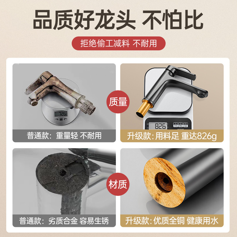 全铜卫生间水龙头洗脸盆面盆洗漱台盆冷热单冷两用家用洗手盆加长|undefined