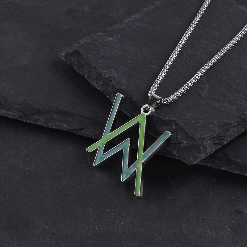 Electric Sound Night Male Hip Hop Alan Walker W Glow Pendant Trendy Brand Necklace Female_voghion.com