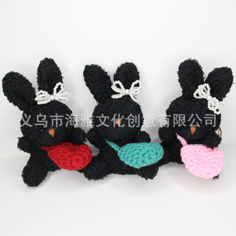 Estilo coreano medio 12CM conejo rizado TikTok popular del nudo arco mochila colgante teléfono móvil bolsa de coche adornos