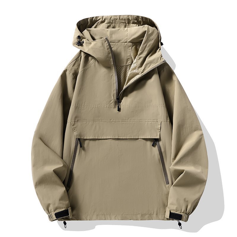 New cross-border spring and autumn trendy outdoor pullover hooded jacket, fashionable and versatile men's top