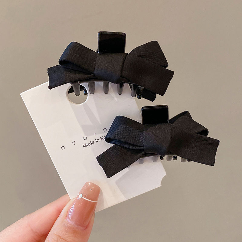 Clips de agarre de arco negro pequeño para mujeres frente retro clips de bangs 2025 nuevo clips de cabello princesa accesorios para el cabello