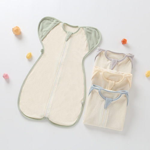 Baby sleeping bag surrender type breathable dual-purpose newborn organic cotton anti-kicking baby's legs swaddled anti-jumping