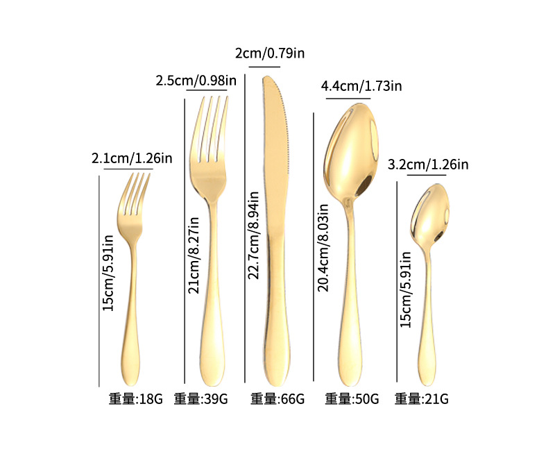 Procesamiento de muestras personalizado de cubiertos de acero inoxidable 1012 cinco piezas principales cuchillo de filete de comida occidental tenedor cuchara logotipo personalizado