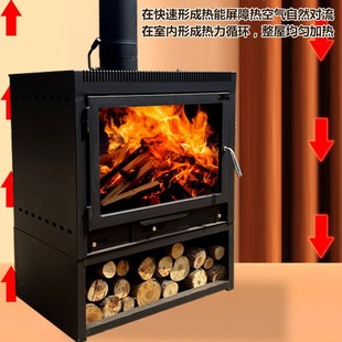 Fireplace Black finished outdoor real fire firewood rural new heating home indoor French firewood stove