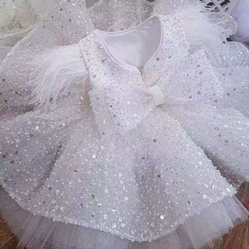 Белые ногти с sequins, маленький костюм принцессы, юбка с бантом для девочек, вечернее платье, новая коллекция, Aliexpress, юбка-туалет, подарок на день рождения