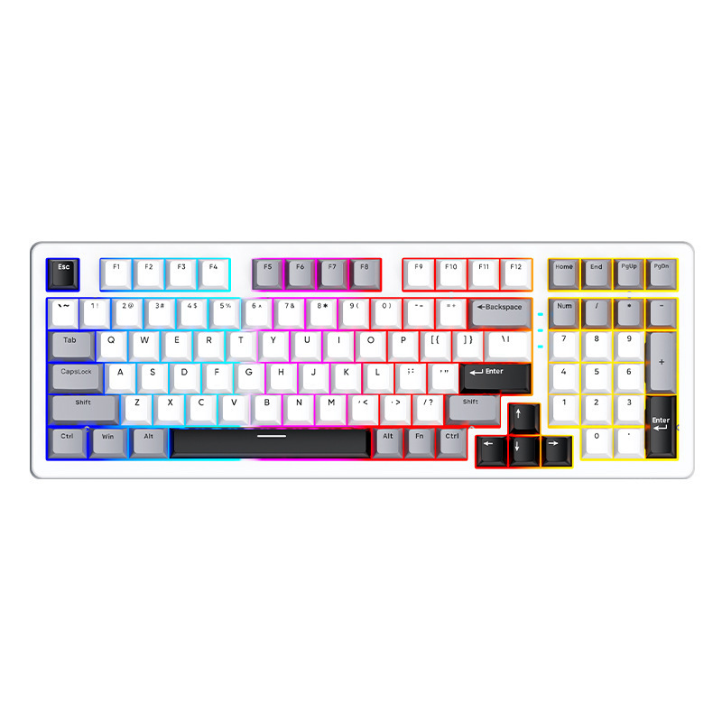 越境卸売 SK98W カスタムメカニカルキーボード GASKET構造 2.4G 三モード RGB ゲーミングレベル RGB|undefined