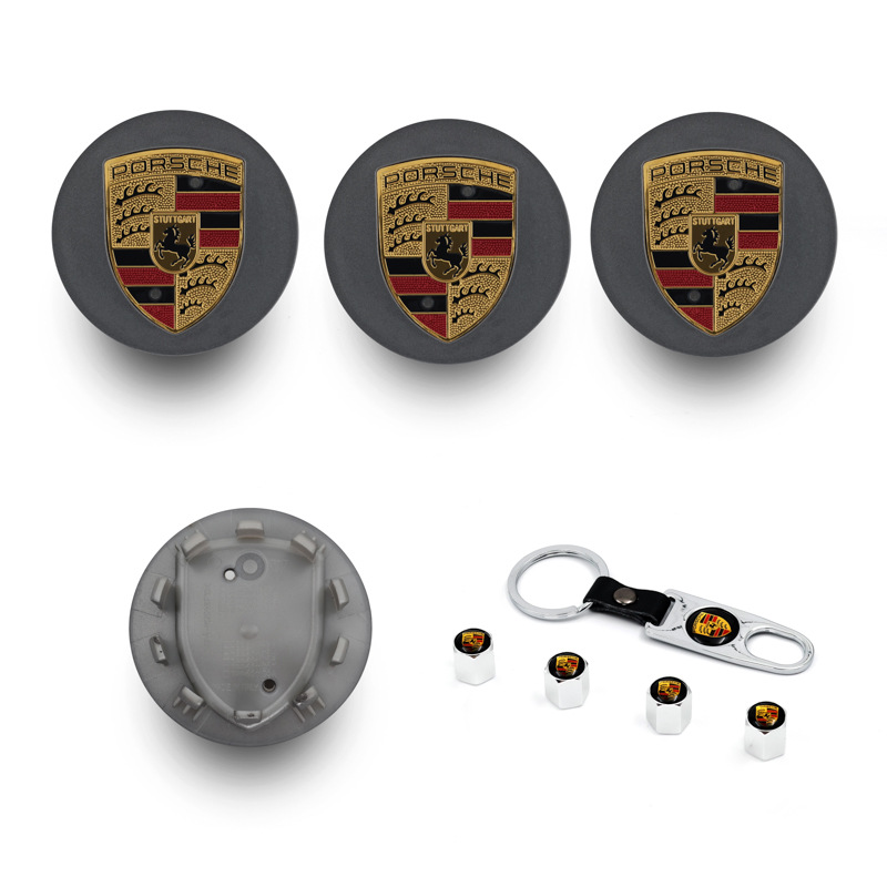 Suitable for Porsche Original Wheel Hub Caps, Center Caps of All Series 76Mm65Mm Elegant Black Bright Silver Matte Silver Gray Color Label