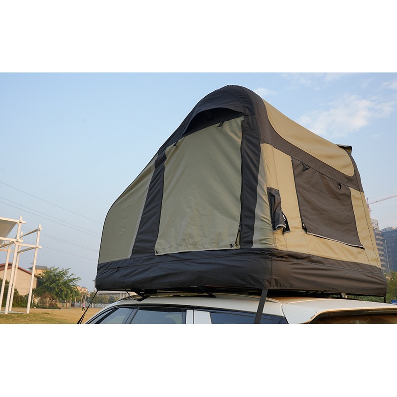 Cross-Border Outdoor Camping Car Roof Inflatable Tent, Rainproof, for Self-Driving Travel, Suv Car-Mounted Soft-Top Camping, Waterproof