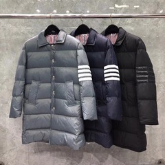 TB汤姆秋冬新款长款羽绒服外套男女同款休闲舒适百搭经典四杠外套