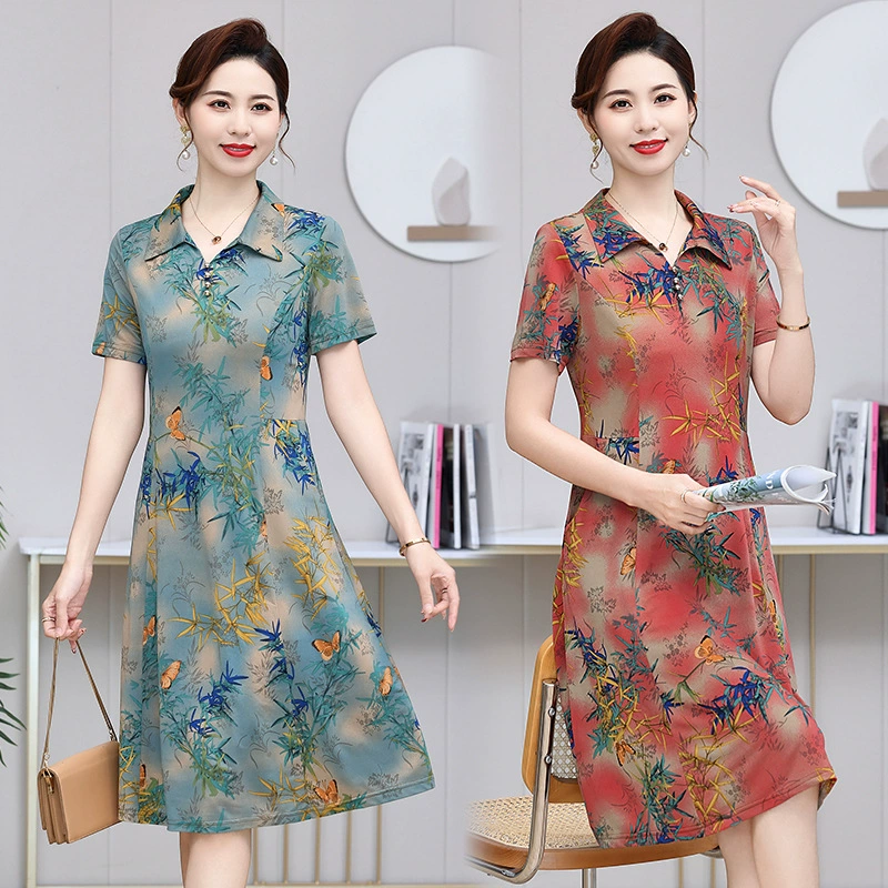 2025 новое платье с длинными рукавами, модное новое платье с цветочным принтом, большой размер, юбка средней длины, закрывающая живот, для похудения