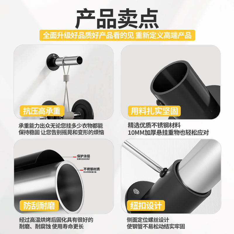 不锈钢黑色法兰座圆头座高脚白色法兰座圆管座毛座巾喷涂黑固定座|undefined