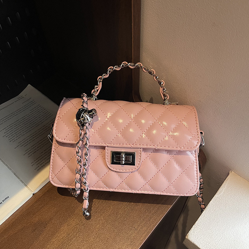 Bolsa de cadena de textura de alta calidad 2025 verano nuevo bolso de mano pequeño bolso de hombro fragante bolso de mensajero de hilo bordado de diamantes mujer