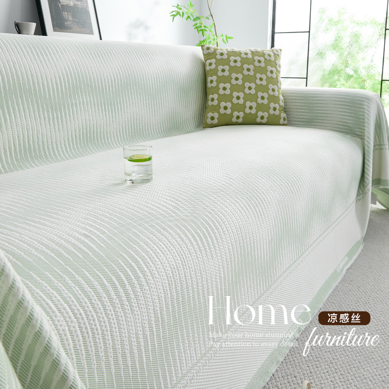 2025 nuevo estilo fresco sofá de seda de hielo toalla de tela cubierta completa cojín de verano cojín de cuero funda de sofá cojín de verano cojín de verano