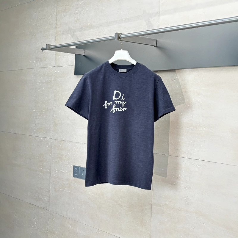 Nanyou High-Quality Cd Home 25S Popular Model Friend Letter Embroidered Logo Short-Sleeved T-Shirt for Men and Women