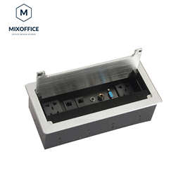 【无起订量】办公家具配件会议桌电动翻盖插座线盒带毛刷阻尼缓冲