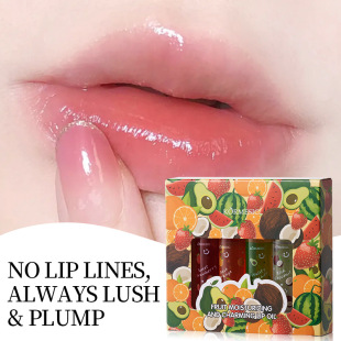 Kormesic Full English Fruit Rolling Lip Balm Lip Oil Set Hydrating Cross-Border Export Manufacturer Wholesale