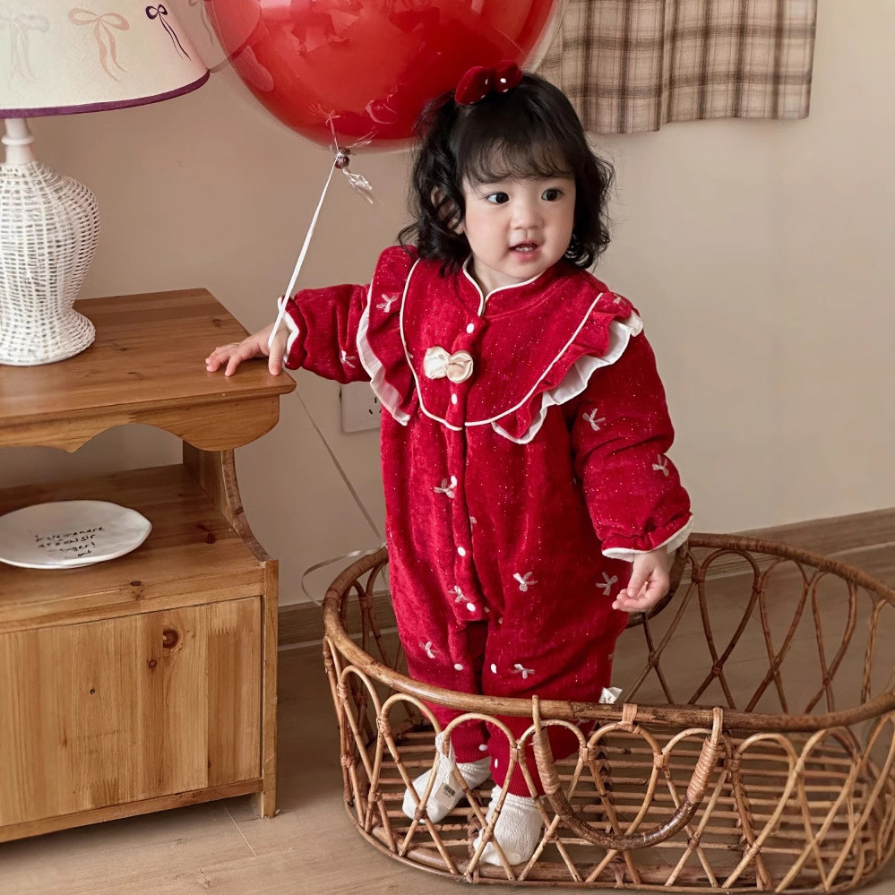 Ropa de bebé Ropa de otoño e invierno Ropa de una pieza de año nuevo para bebés y niños pequeños