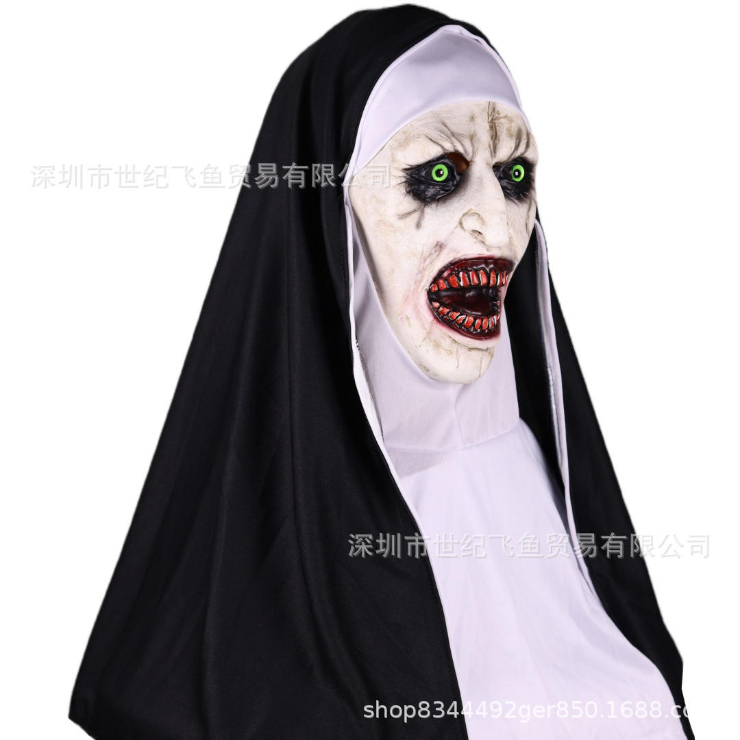 Conjuring 2 máscaras de monjas Halloween horror horror horror horror escalofría de látex cubierta de cabeza Cosplay Factory Props en stock