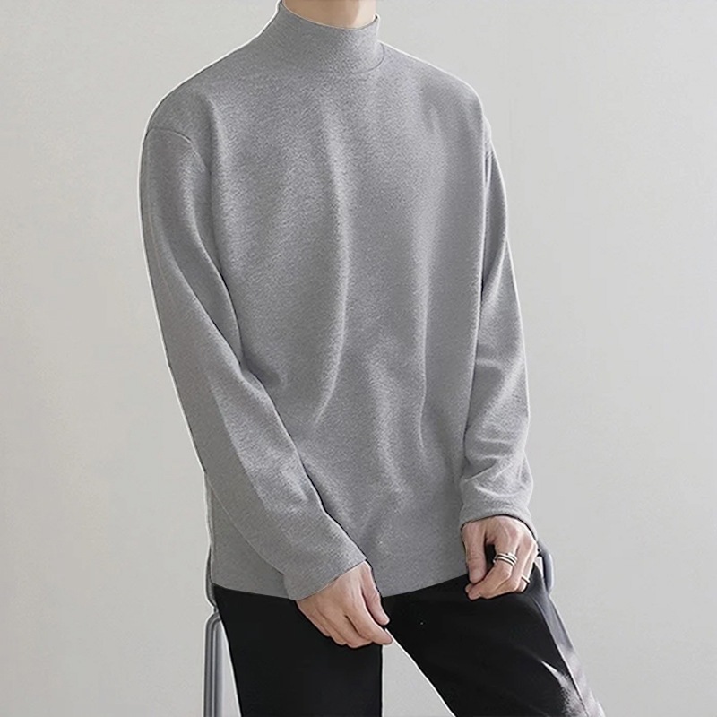 저먼 벨벳 하프 터틀넥 라이트 그레이
