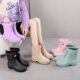 Cross-border 2023 new rain boots ladies in the tube outdoor Hemming water shoes light non-slip waterproof glue shoes wholesale