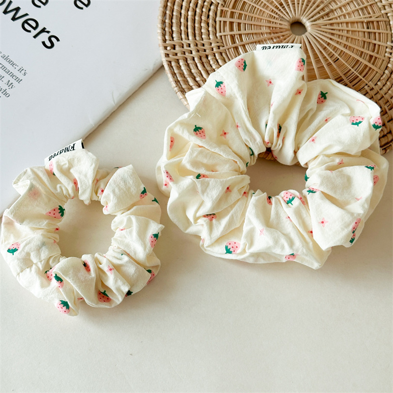 7g Weight Ponytail hair ring Hair Accessories Type 1 Piece Quantity Casual, Holiday Occasion Cloth Material Strawberry Pattern All Seasons Season Women's Gender Elegant, Sweet Style Elegant Sweet Women's Strawberry Cloth Ponytail Hair Ring 11
