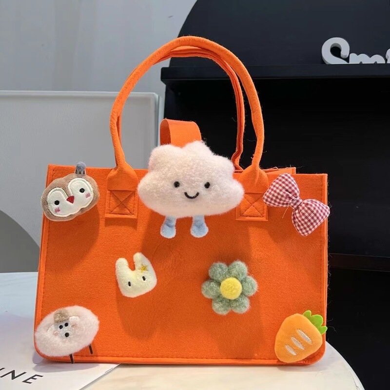 震え音伴手礼袋満月礼箱誕生日かわいいアニメフェルトハンドバッグ女性フェルトバッグ手提げ袋|undefined