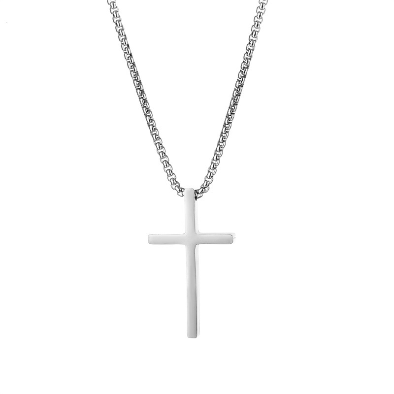 Fashion Cross Stainless Steel Titanium Steel Plating Pendant Necklace 1 Piece