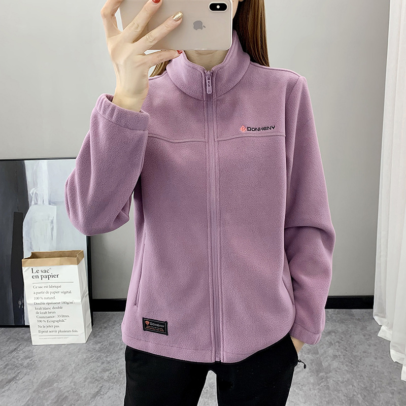Outdoor Fleece Coat 2023 New Zipper Coat Women's Charge Coat Liner Fleece Middle-aged and Elderly Mountaineering Suit