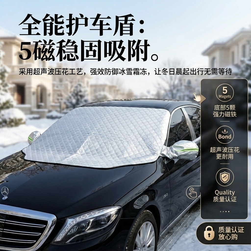 Windshield snow cover, sunshade, snow-proof half cover, car sunshade, front windshield cover, wholesale car cover, thickened