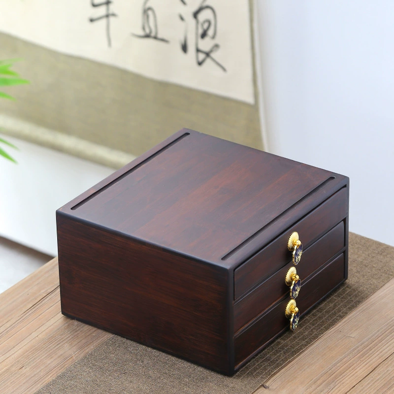 Puerh tea, tea pancake, multilayer storage box, tea set with accessories