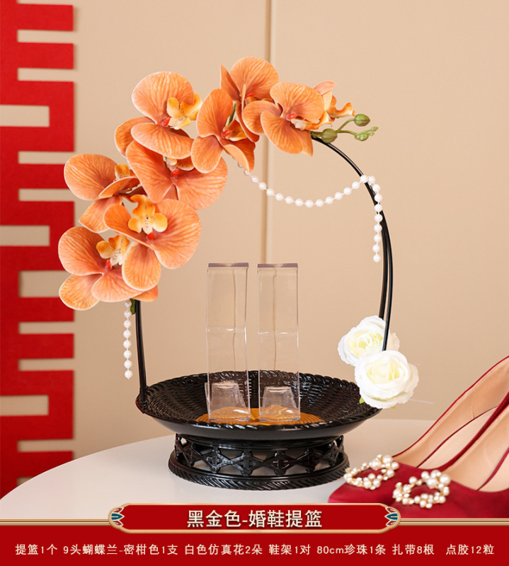 キスゲームの花かごの結婚靴の箱の輪の展示棚の結婚式の結婚の新婦の写真を撮る雰囲気の結婚靴の水晶の靴の箱|undefined