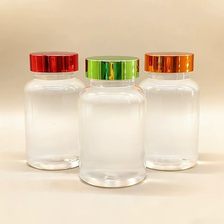 透明PET保健品瓶150cc彩色电化铝旋盖塑料瓶 胶囊片剂维生素分装