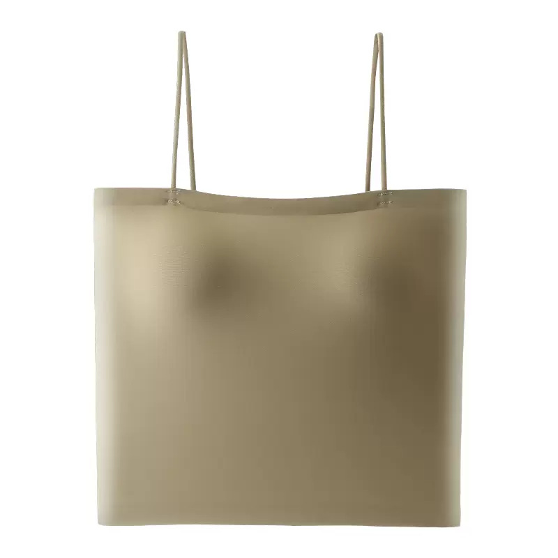 ストラップのアイスベストの固定カップの中に、跡のない上に胸パッド付きの下着を着ています。