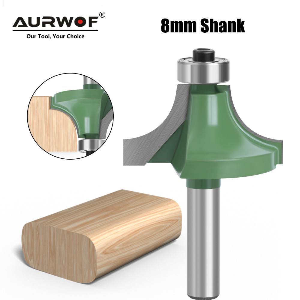 8柄圆角刀绿色套装开槽刀木工铣刀套装雕刻机锣刀修边机R倒角刀